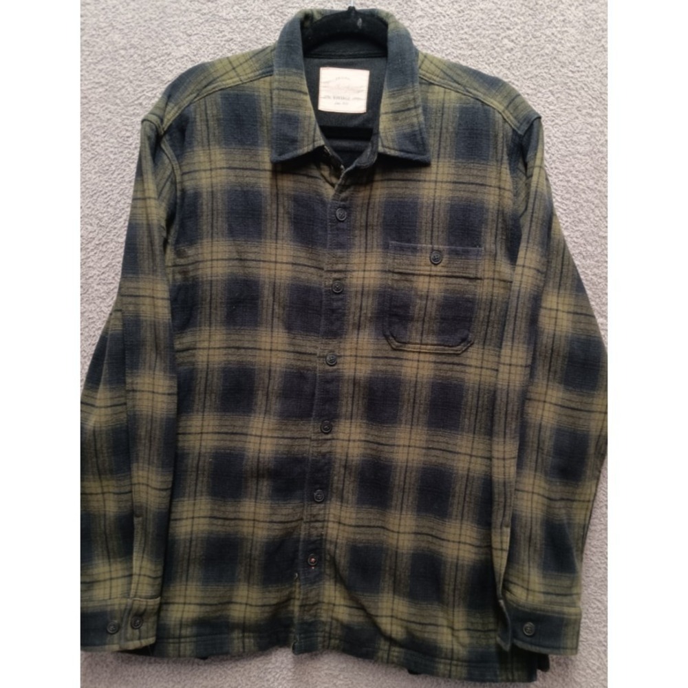 Weatherproof Vintage Plaid Fleece Lined Shirt Jacket Men's XL Green